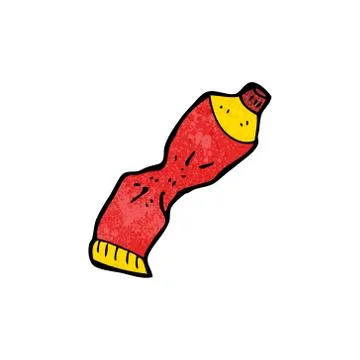 Cartoon squeezed toothpaste tube Stock Illustration