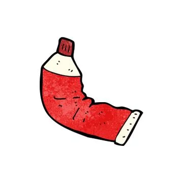 Cartoon squeezed toothpaste tube Stock Illustration