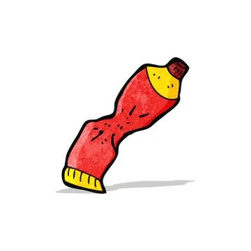 Cartoon squeezed toothpaste tube Stock Illustration