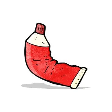 Cartoon squeezed toothpaste tube Stock Illustration