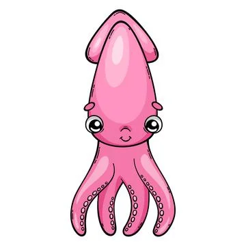 Cartoon squid isolated vector illustration Stock-Illustration