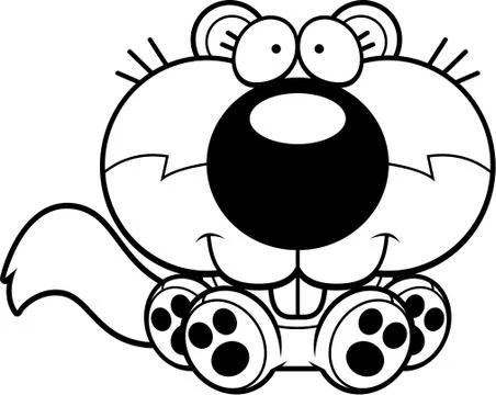 Cartoon Squirrel Sitting イラスト素材