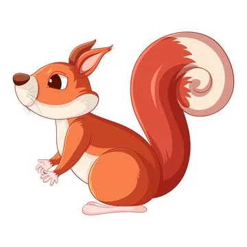 Cartoon Squirrel Sitting Sideways Illustrazione stock
