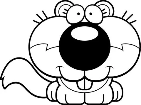 Cartoon Squirrel Smiling Stock Illustration