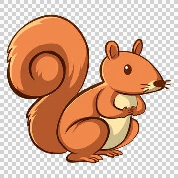 Cartoon Squirrel Standing Upright, Looking Curious 스톡 일러스트