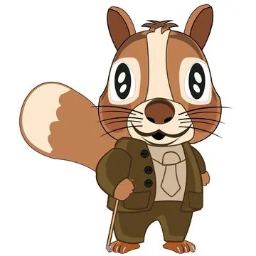 Cartoon of the squirrel in suit on white background is insulated Stock Illustration