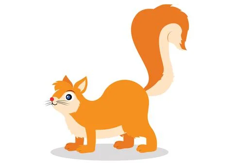 Cartoon squirrel on white background Stock Illustration