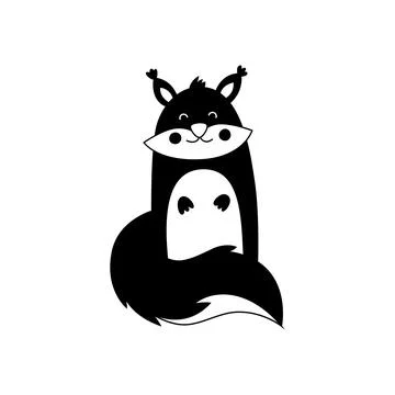 Cartoon squirrel on a white background, vector illustration Stock Illustration