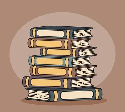 Cartoon Stack of Colorful Books Stock Illustration