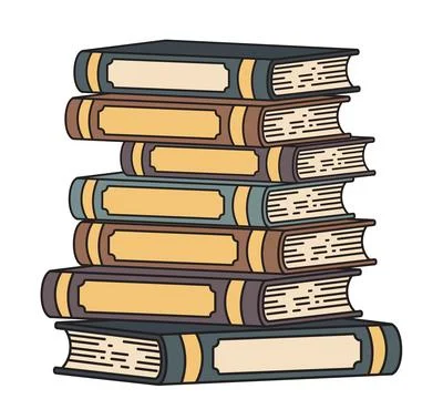 Cartoon Stack of Colorful Books Stock Illustration