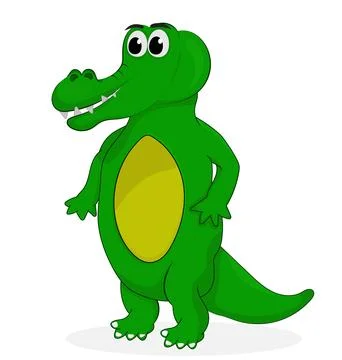 Cartoon standing crocodille Stock Illustration