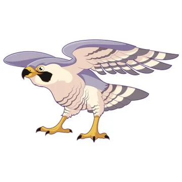 Cartoon standing falcon Stock Illustration