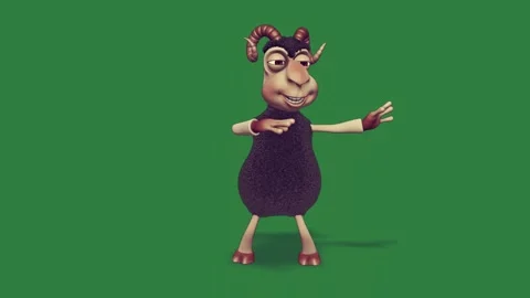 Cartoon Standing On Green Screen Chroma Key Background Stock Footage 338017129