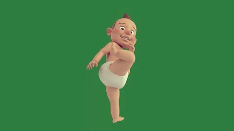 Cartoon Standing Isolated Green Screen Stock Video Stock Footage 338016975
