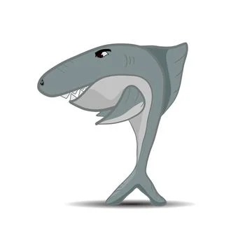 Cartoon standing shark Stock Illustration