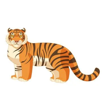 Cartoon standing tiger Stock Illustration