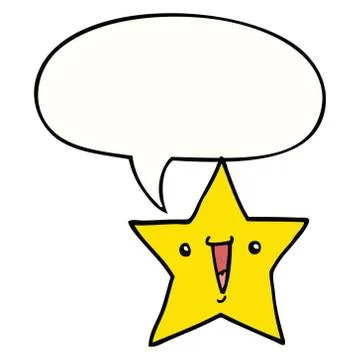 Cartoon star and speech bubble Illustrazione stock