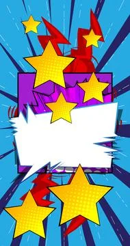 Cartoon Star with blank speech bubble, comic book ... background. Retro vec.. Stockillustratie