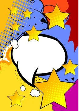 Cartoon Star with blank speech bubble, comic book ... background. Retro vec.. イラスト素材