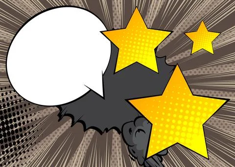 Cartoon Star with blank speech bubble, comic book ... background. Retro vec.. イラスト素材