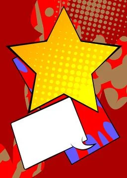 Cartoon Star with blank speech bubble, comic book ... background. Retro vec.. イラスト素材