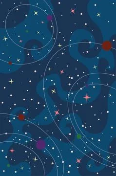 Cartoon starry space Stock Illustration