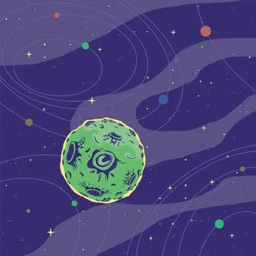 Cartoon starry space Ilustración de archivo