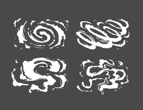 Cartoon steam clouds, mist, puff, fog, watery vapor, or dust explosion Stock Illustration