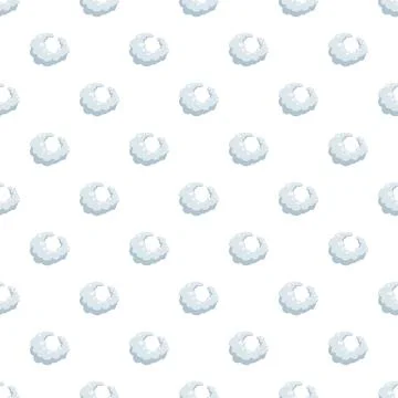 Cartoon steam puffing seamless pattern on white background Stock Illustration