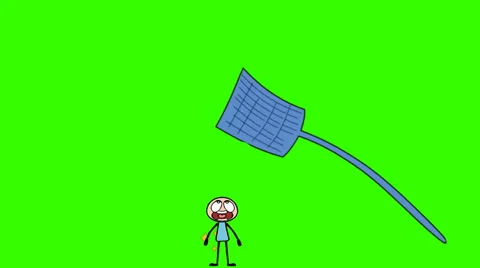 Stickman fight, conflict with the use of, Stock Video