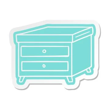 Cartoon sticker of a bedside table Stock Illustration