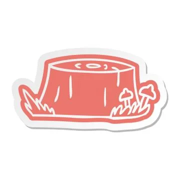 Cartoon sticker of a tree log Illustrazione stock