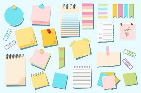 Cartoon Sticky Notes Stock Illustration