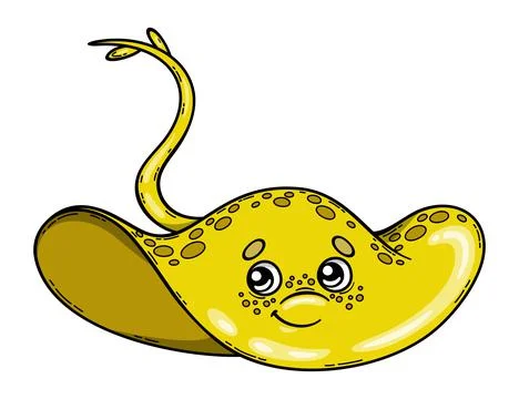 Cartoon stingray isolated vector illustration-3 Stock Illustration