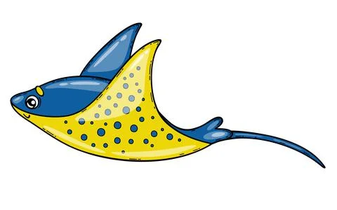 Cartoon stingray isolated vector illustration-1 Stock Illustration