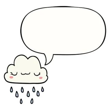 Cartoon storm cloud and speech bubble Stock Illustration