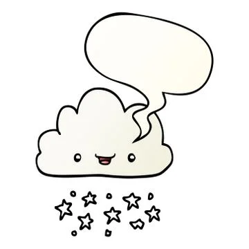 Cartoon storm cloud and speech bubble in smooth gradient style 스톡 일러스트