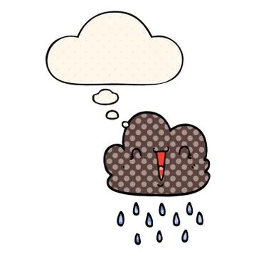 Cartoon storm cloud and thought bubble in comic book style 스톡 일러스트