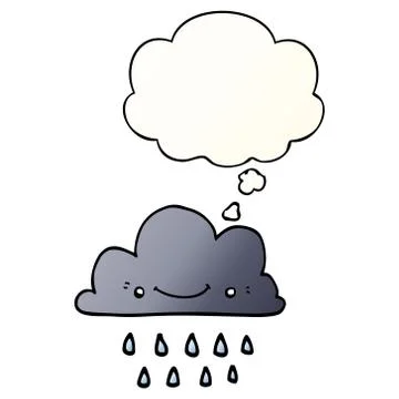 Cartoon storm cloud and thought bubble in smooth gradient style 스톡 일러스트