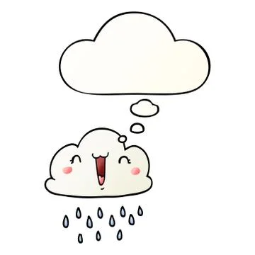 Cartoon storm cloud and thought bubble in smooth gradient style 스톡 일러스트
