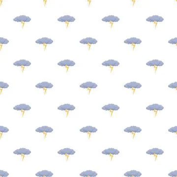 Cartoon storm cloud lightning rain seamless pattern Illustrazione stock