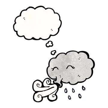 Cartoon stormcloud blowing Stock Illustration