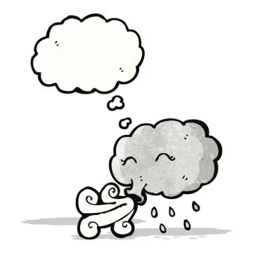 Cartoon stormcloud blowing Stock Illustration