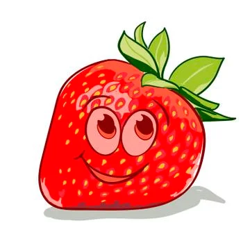 Cartoon strawberry Stock Illustration
