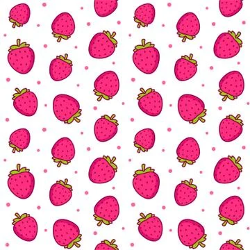 Cartoon strawberry pattern Stock Illustration