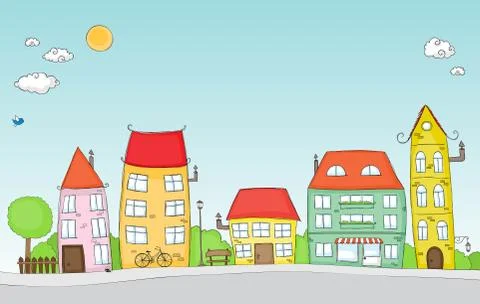 Cartoon street Stock Illustration