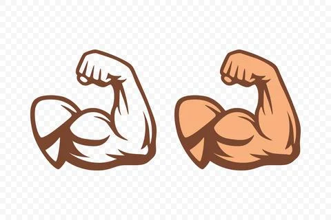 Cartoon Strength Arm Icon, Vector Illustration. Strength Muscle, Flexing Bicep Stock Illustration