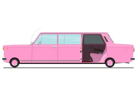 Cartoon stretch limo. Stock Illustration