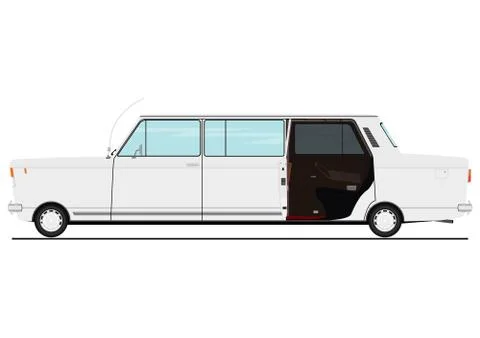 Cartoon stretch limo. Stock Illustration