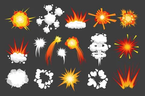 Cartoon strike effect. White hit impact and explosion comic effect. Vector so Ilustración de archivo